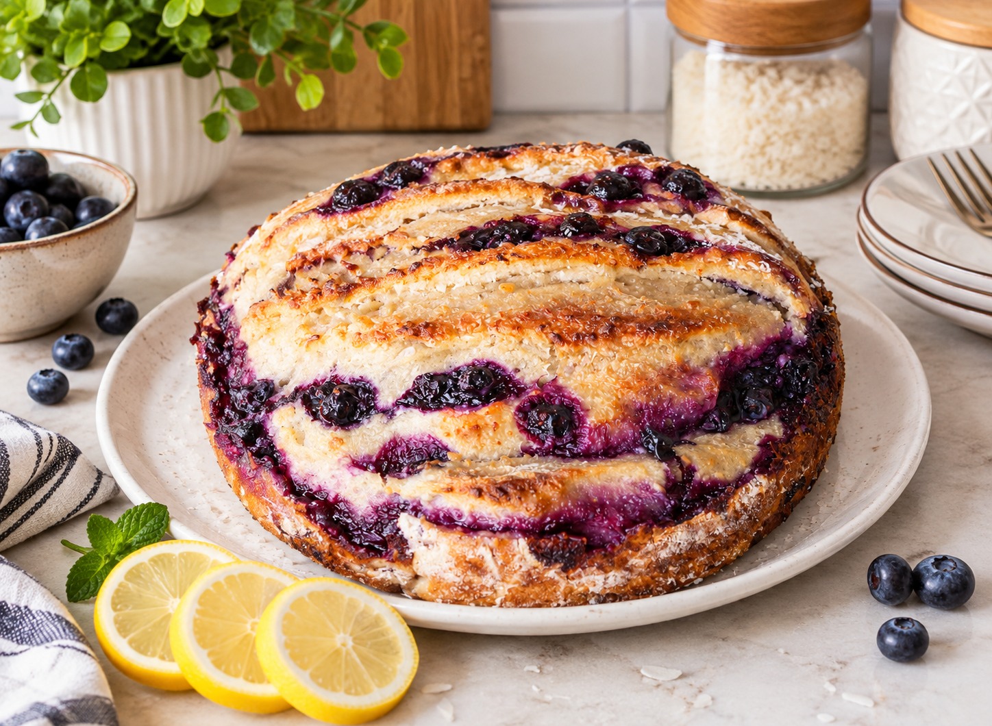 Lemon Blueberry Sourdough Bread