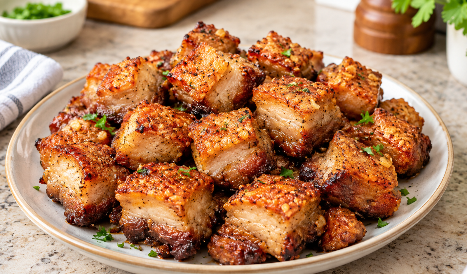 Air Fryer Pork Belly Bites