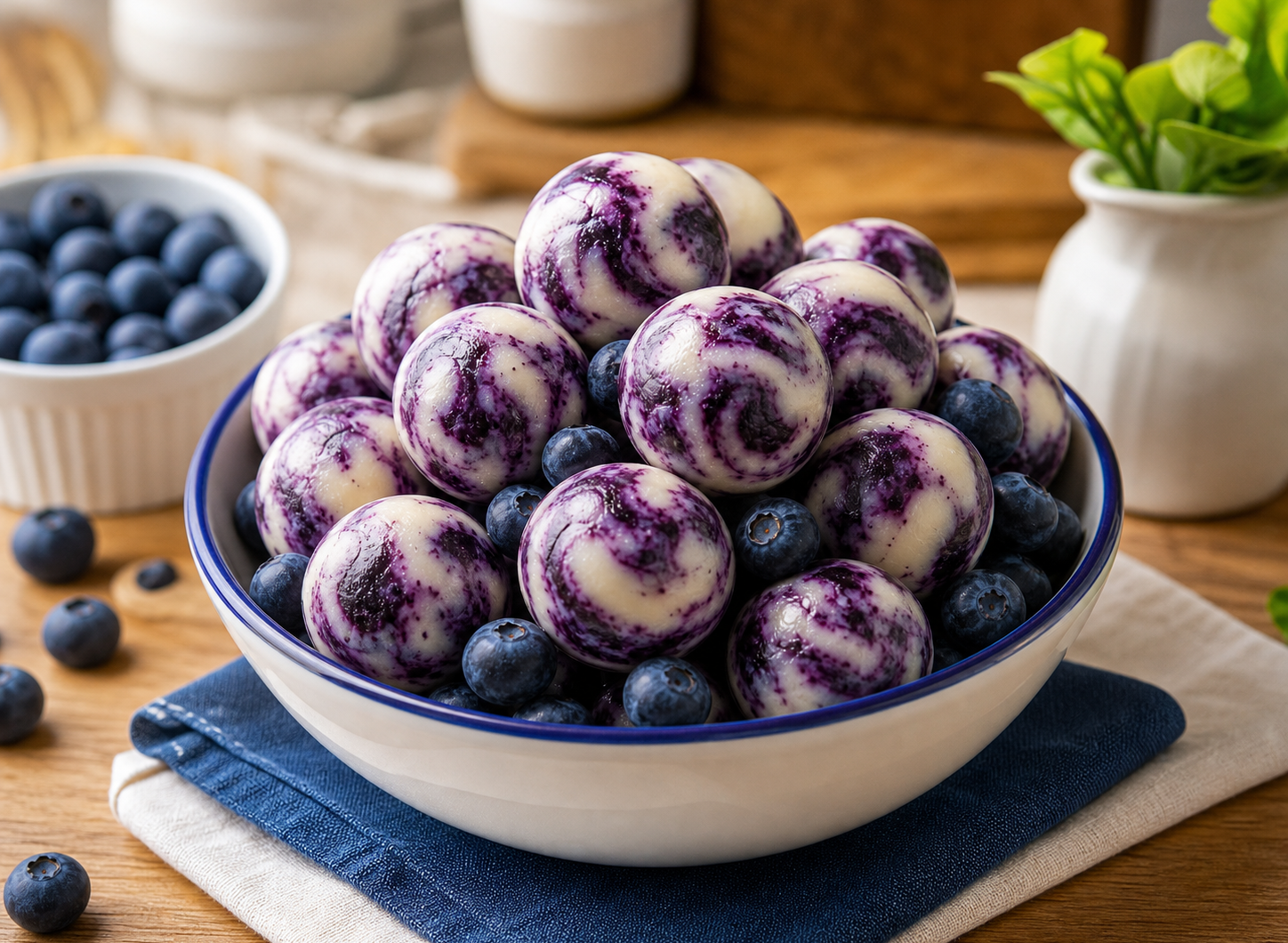 High Protein Blueberry Greek Yogurt Bites