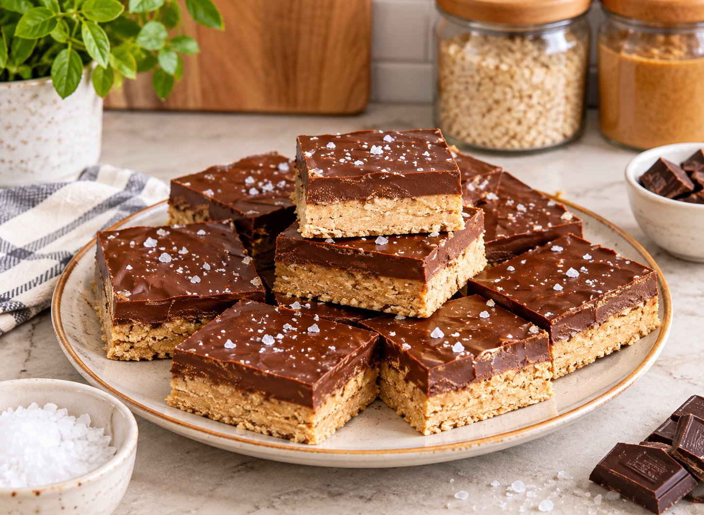 Healthy No-Bake Peanut Butter Chocolate Bars